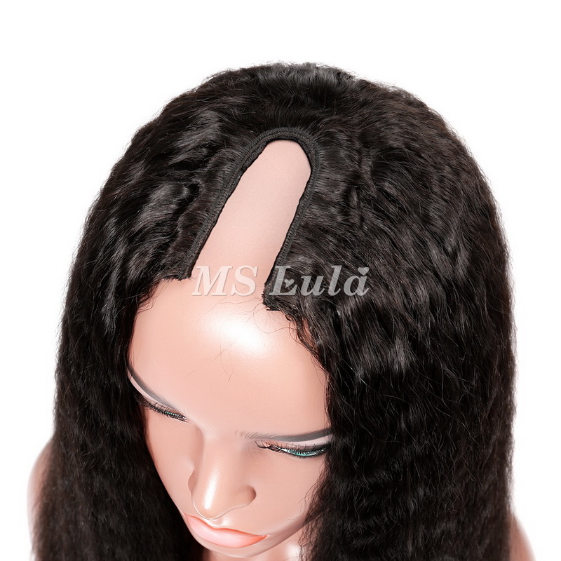 Virgin Human Hair Kinky Straight U Part Wigs - 图片 3
